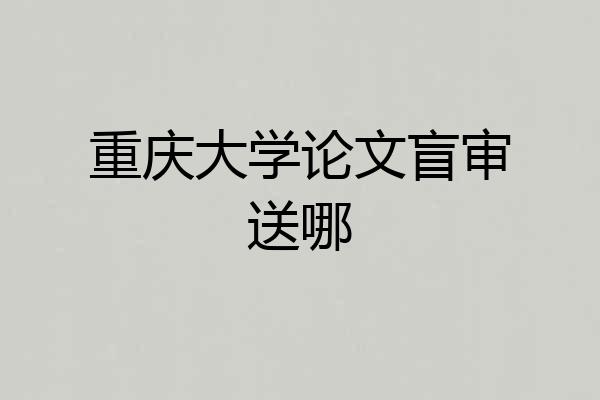 重庆大学论文盲审送哪