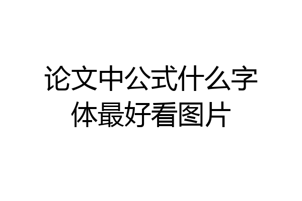 论文中公式什么字体最好看图片