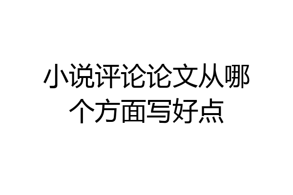 小说评论论文从哪个方面写好点