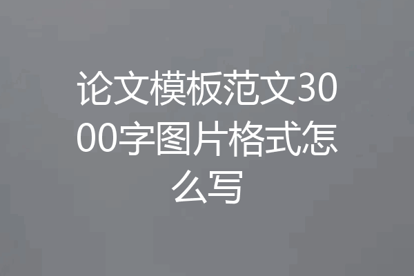 论文模板范文3000字图片格式怎么写