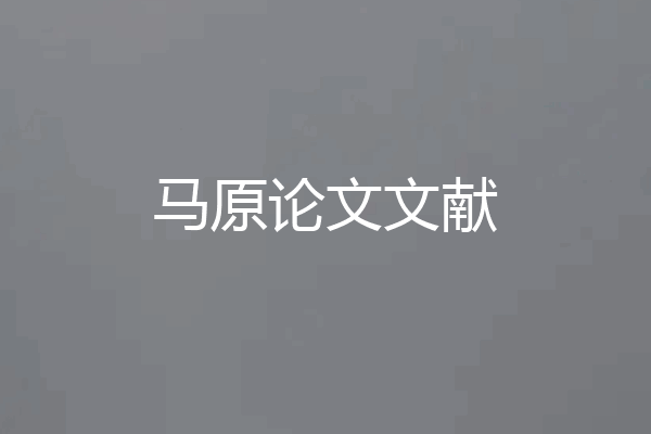 马原论文文献