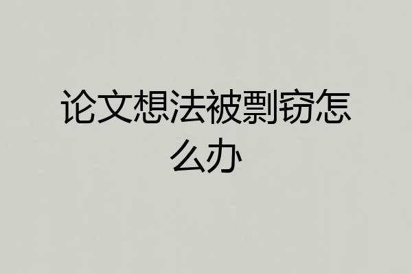 论文想法被剽窃怎么办