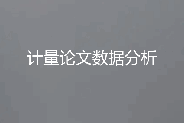 计量论文数据分析