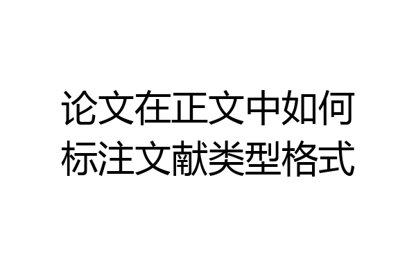 论文在正文中如何标注文献类型格式