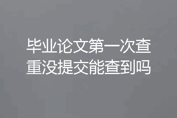 毕业论文第一次查重没提交能查到吗