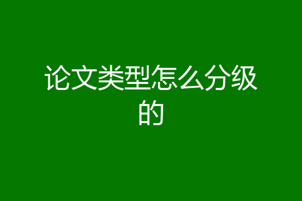 论文类型怎么分级的