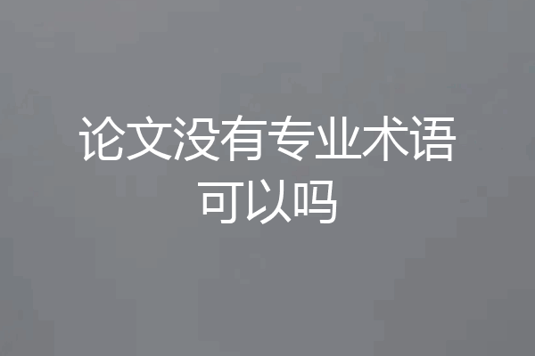 论文没有专业术语可以吗