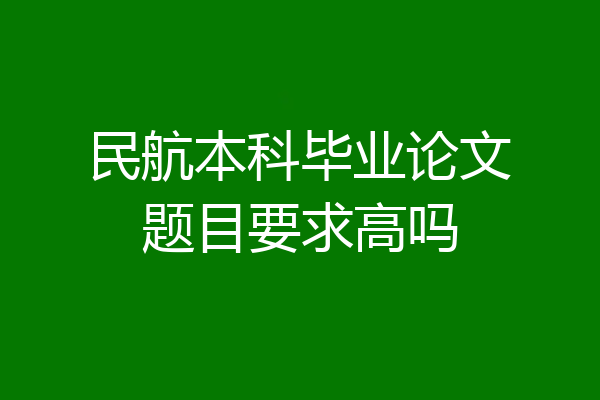 民航本科毕业论文题目要求高吗