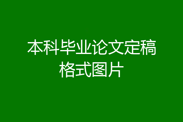 本科毕业论文定稿格式图片