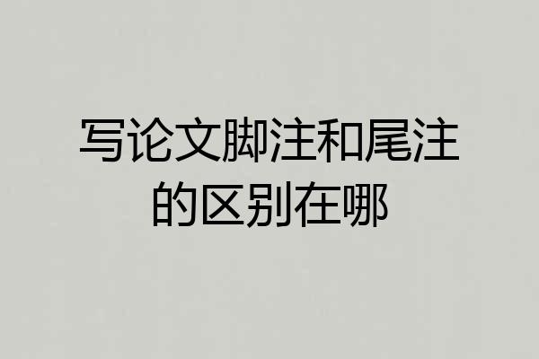 写论文脚注和尾注的区别在哪