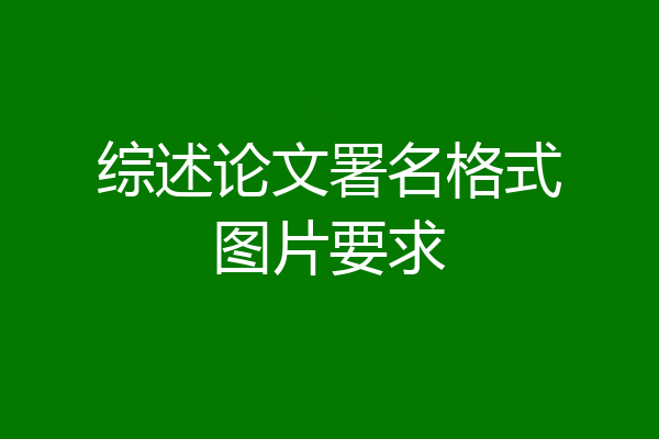 综述论文署名格式图片要求