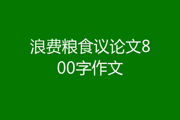 浪费粮食议论文800字作文