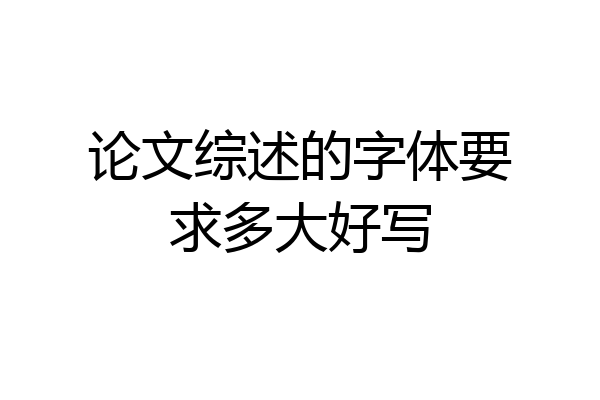 论文综述的字体要求多大好写