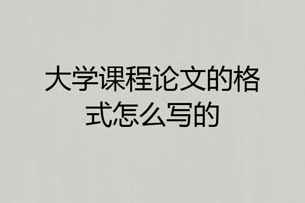 大学课程论文的格式怎么写的