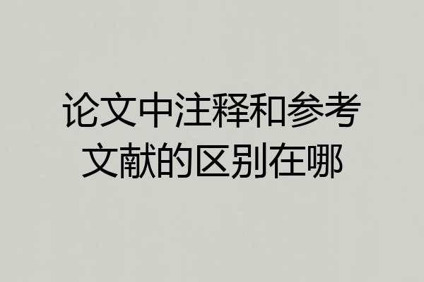 论文中注释和参考文献的区别在哪