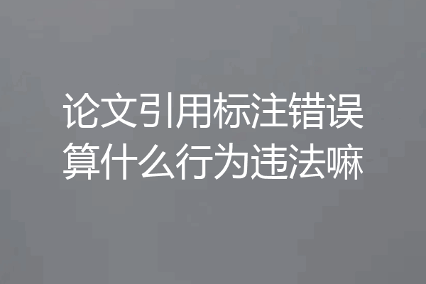 论文引用标注错误算什么行为违法嘛