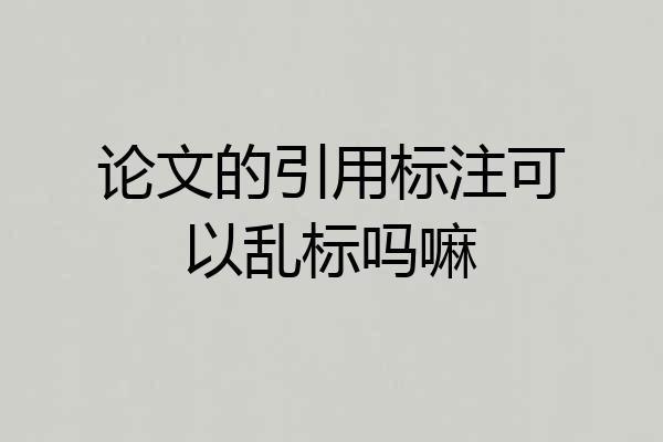 论文的引用标注可以乱标吗嘛