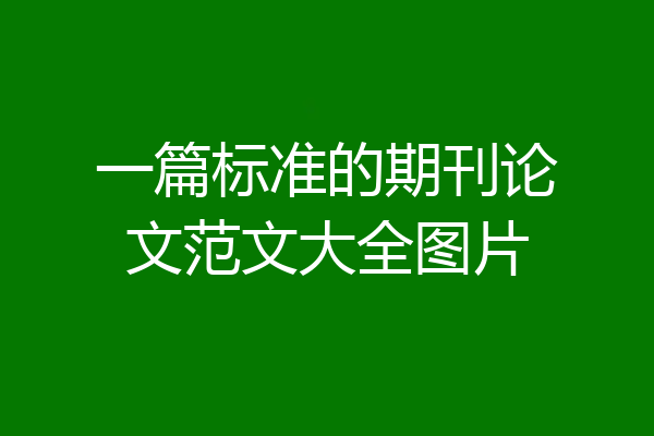 一篇标准的期刊论文范文大全图片
