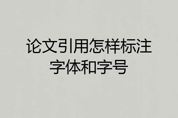 论文引用怎样标注字体和字号