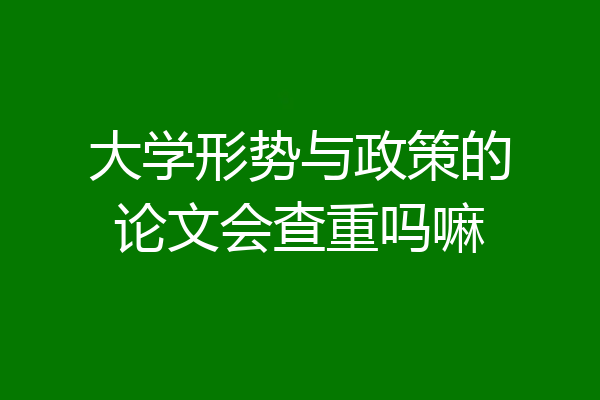大学形势与政策的论文会查重吗嘛