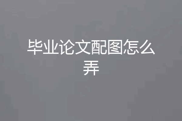 毕业论文配图怎么弄