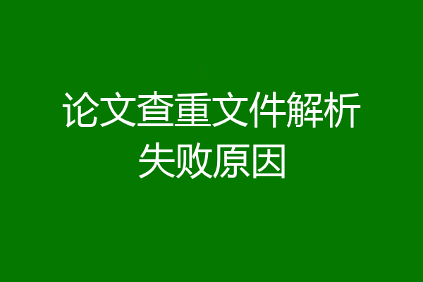 论文查重文件解析失败原因