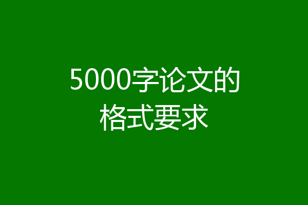 5000字论文的格式要求