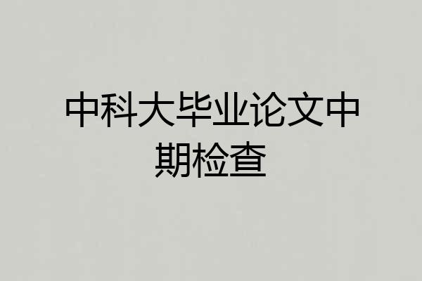 中科大毕业论文中期检查