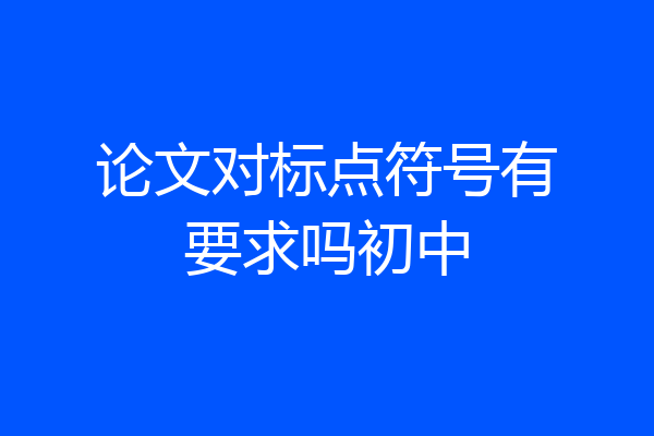 论文对标点符号有要求吗初中