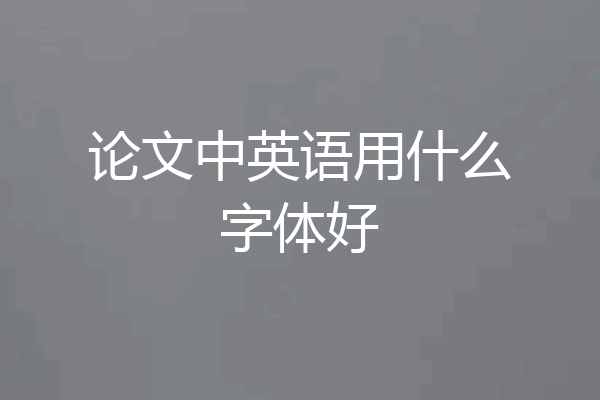 论文中英语用什么字体好