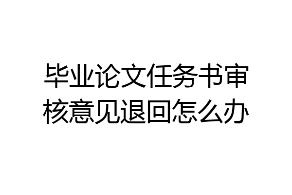 毕业论文任务书审核意见退回怎么办