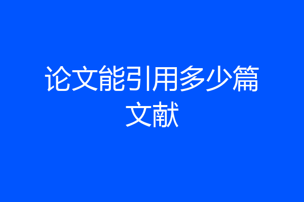 论文能引用多少篇文献