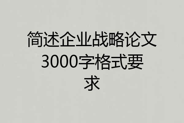 简述企业战略论文3000字格式要求