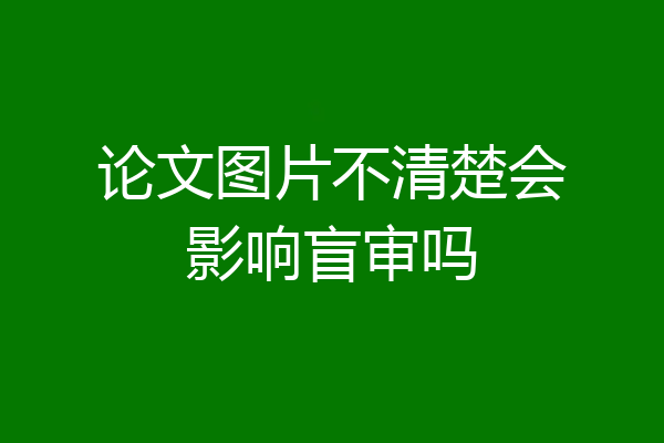 论文图片不清楚会影响盲审吗