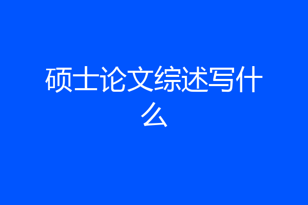 硕士论文综述写什么
