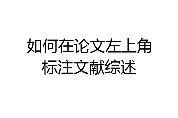 如何在论文左上角标注文献综述