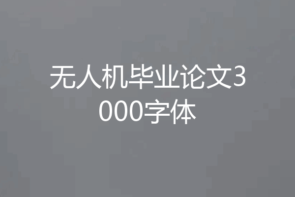 无人机毕业论文3000字体