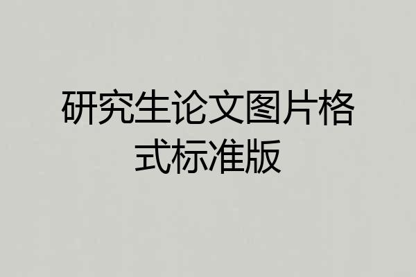 研究生论文图片格式标准版