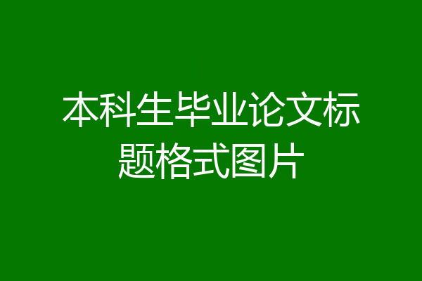本科生毕业论文标题格式图片
