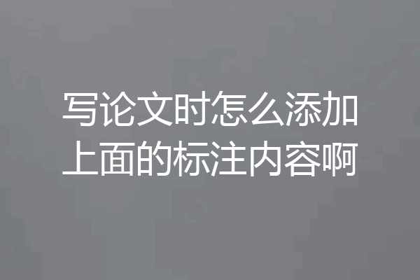 写论文时怎么添加上面的标注内容啊
