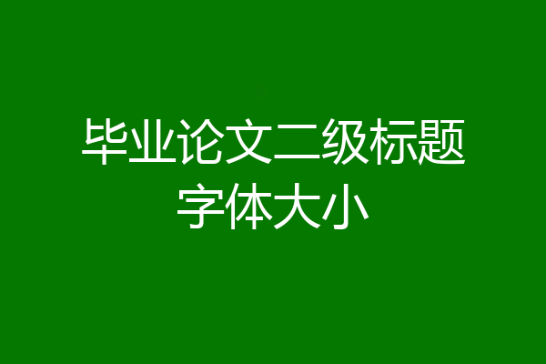 毕业论文二级标题字体大小
