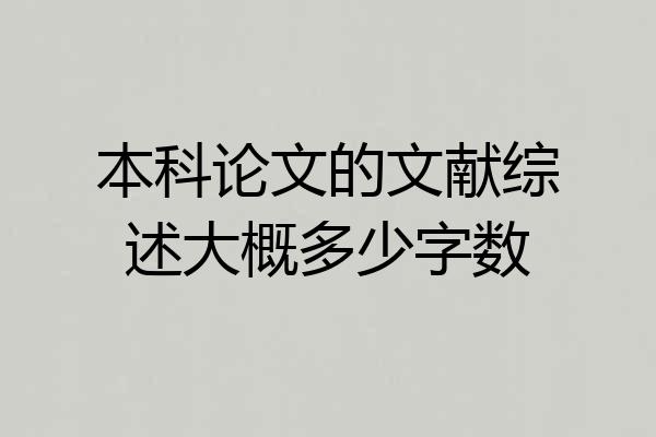 本科论文的文献综述大概多少字数