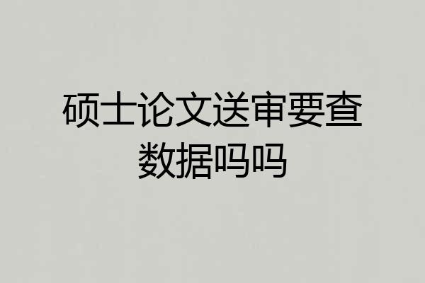 硕士论文送审要查数据吗吗