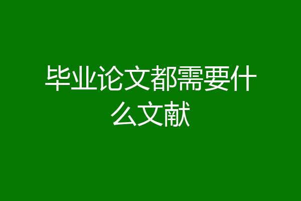 毕业论文都需要什么文献