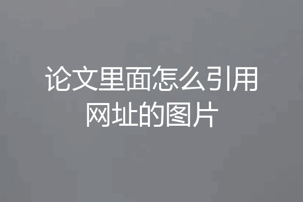 论文里面怎么引用网址的图片