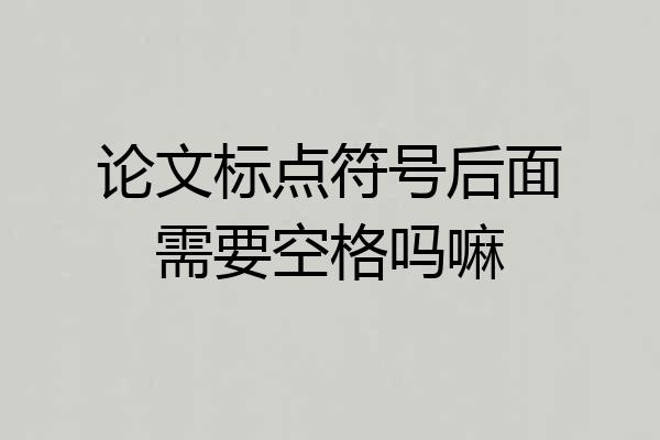 论文标点符号后面需要空格吗嘛