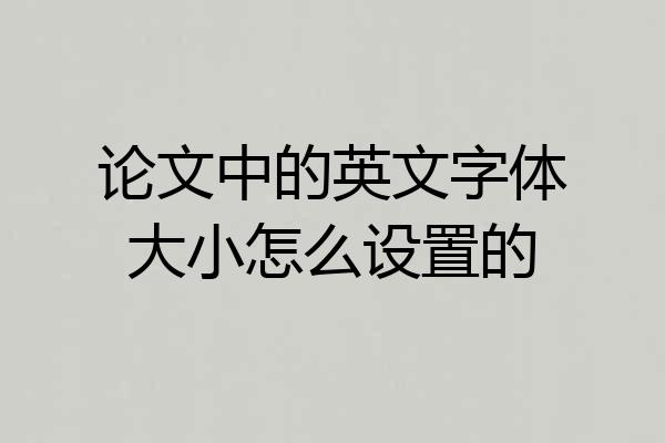 论文中的英文字体大小怎么设置的