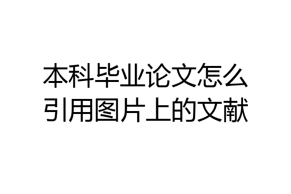 本科毕业论文怎么引用图片上的文献