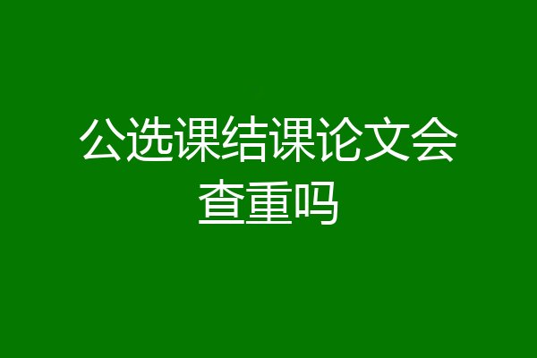 公选课结课论文会查重吗