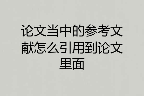 论文当中的参考文献怎么引用到论文里面